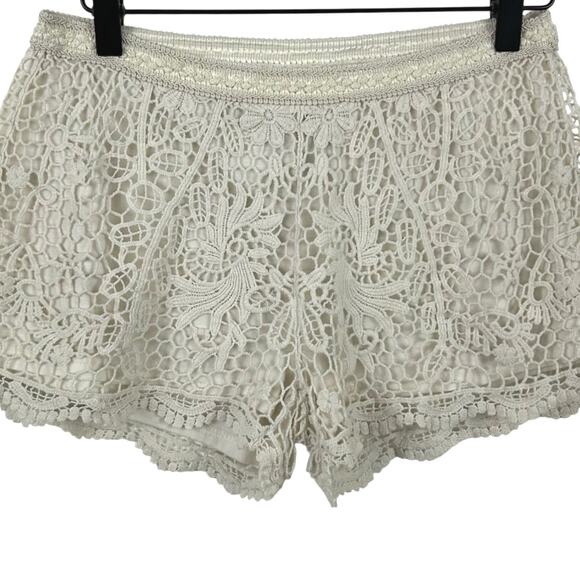 Mossimo Women Crotchet Short Boho Breach Hippie Resort Swim Festival Cream Small - Picture 6 of 6